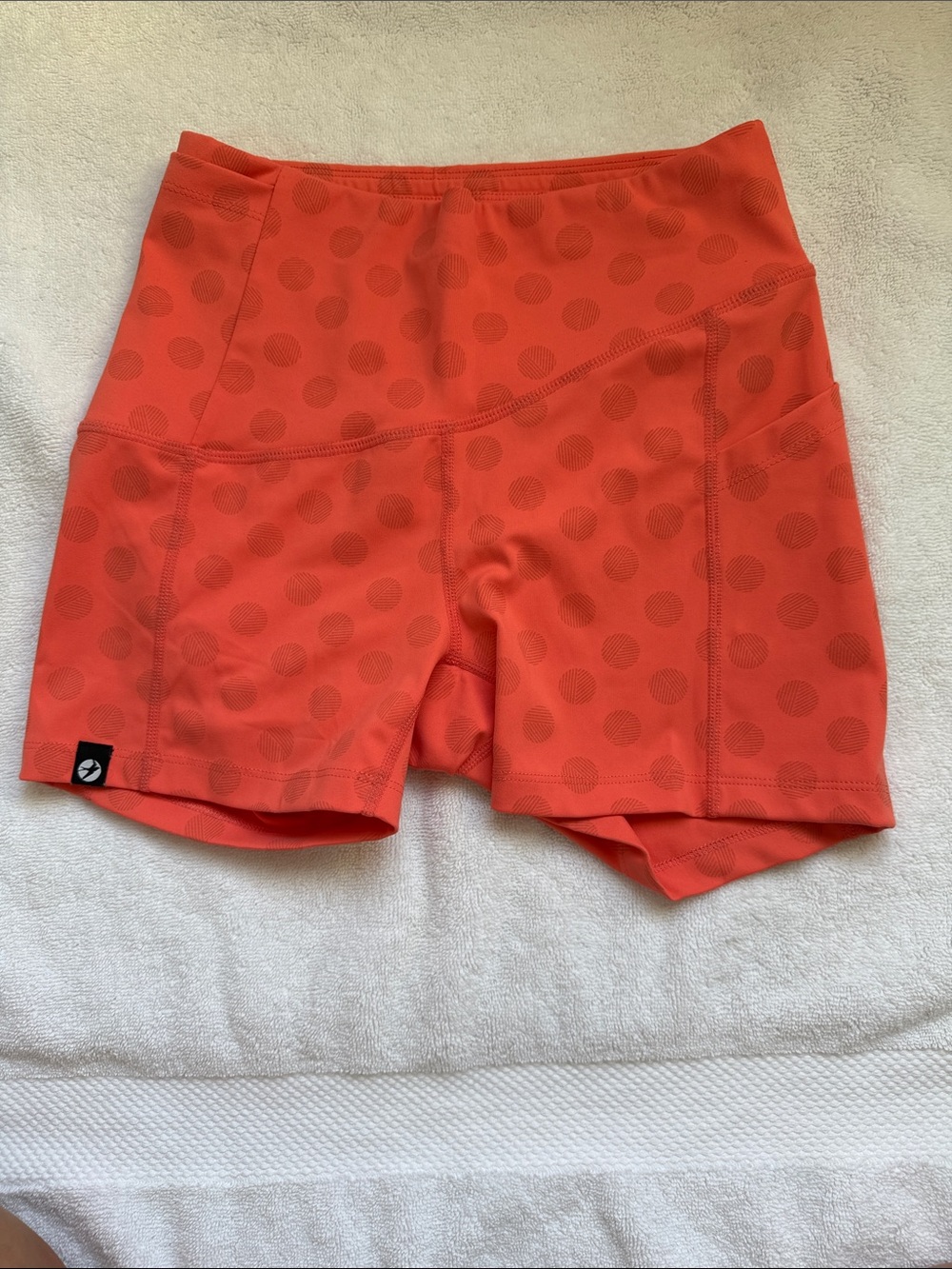 Oiselle Women’s High-Waist Orange Firecracker Reflective Shorts